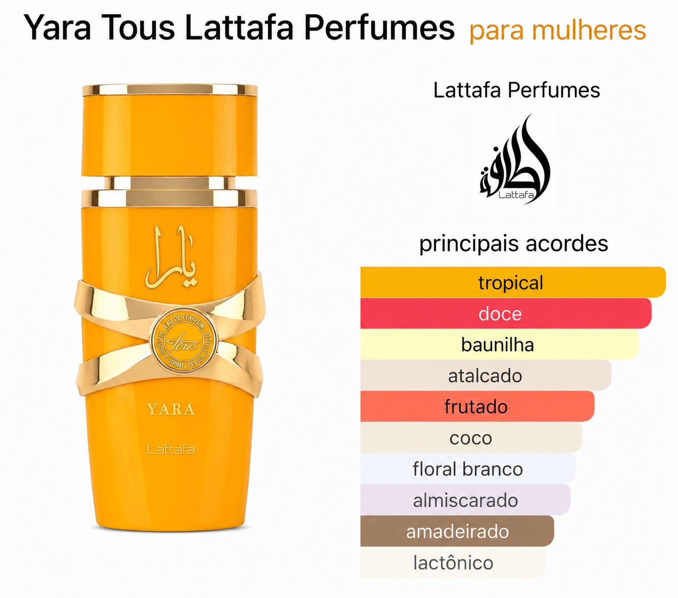 Yara Tous Lattafa Perfume Árabe 100ml