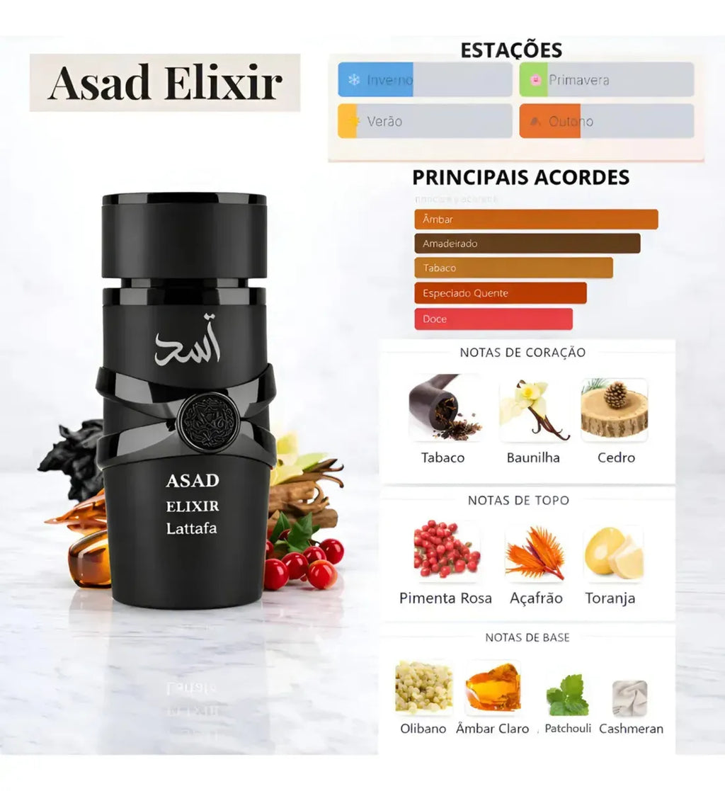 Asad Elixir Lattafa Perfume Árabe