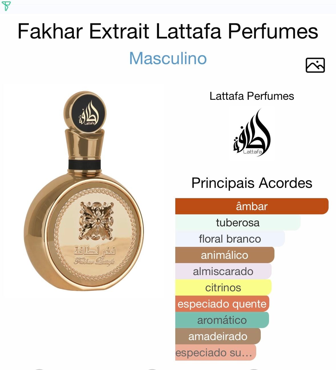 Fakhar Gold Lattafa Perfume Árabe