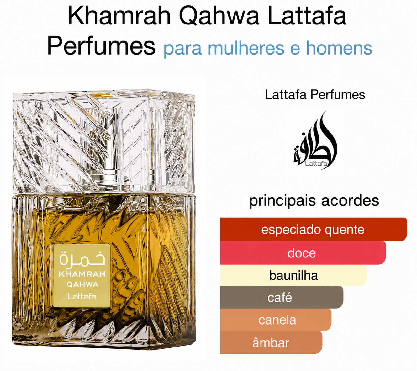 Khamrah Qahwa Lattafa Perfume Árabe 100ml